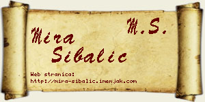 Mira Šibalić vizit kartica